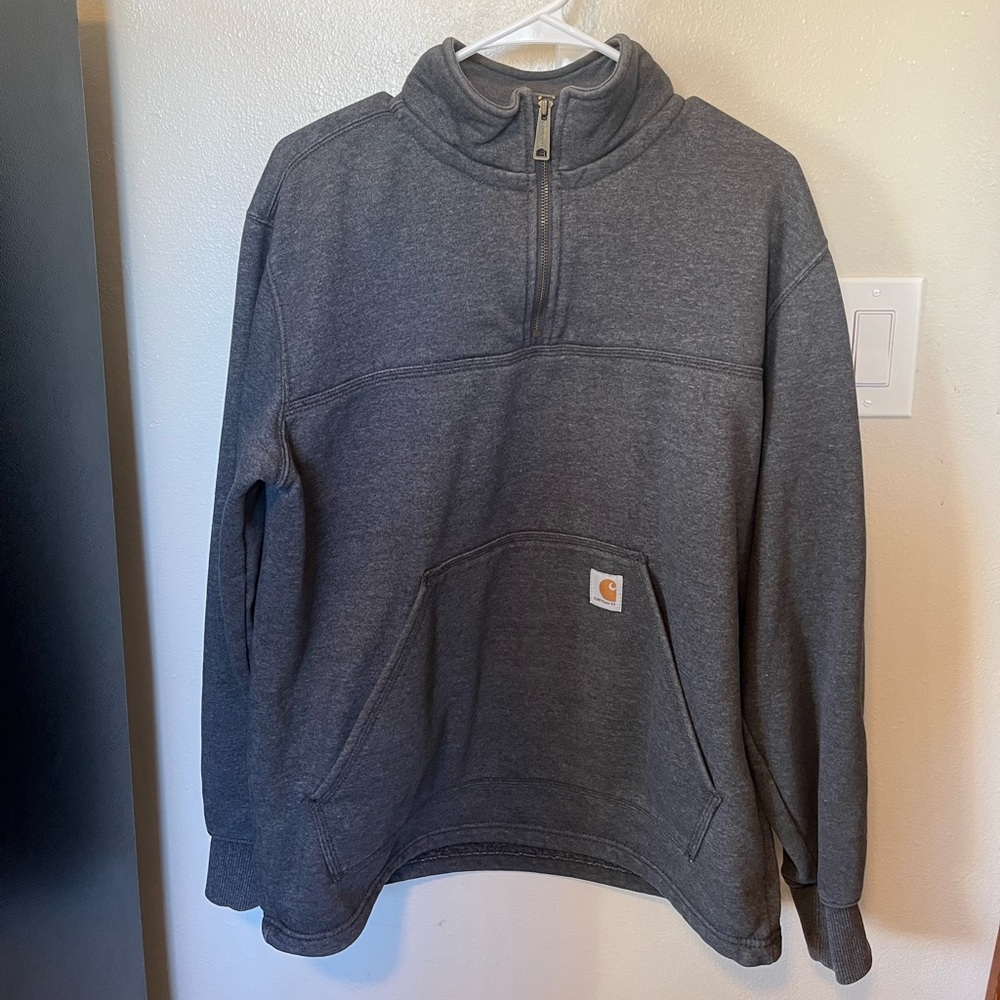 Carhartt Men's Charcoal 1/4 Zip-Up Sweater